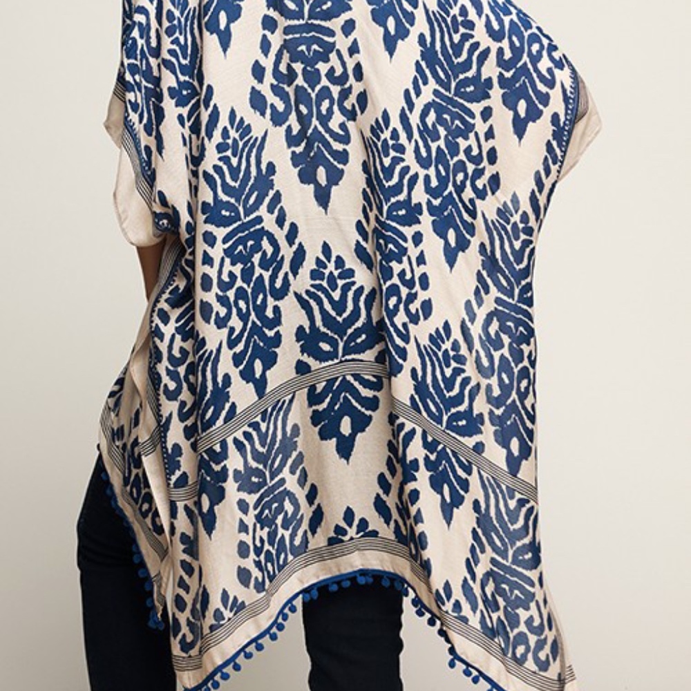 Last 1!~ NWT Boho Chic Pom Pom Pattern Kimono - Picture 7 of 8
